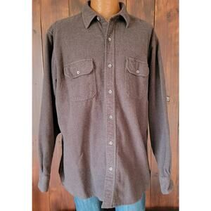 C.E. Schmidt Workwear Men’s XL Brown Heavy Cotton Button Down Shirt 100% Cotton